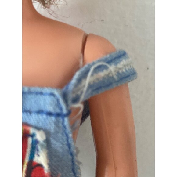 1973 Mattel SUNSHINE FAMILY MOM DAD Dolls Red Floral Dress Blue Overalls Vintage - Picture 14 of 16